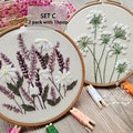 Floral Embroidery Starter Kit: Pre-Printed Fabric, DIY Craft (2 Pack)