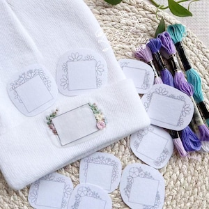 Blumen Beanie Hat Stickerei Aufkleber - Waschbar Stick und Stitch