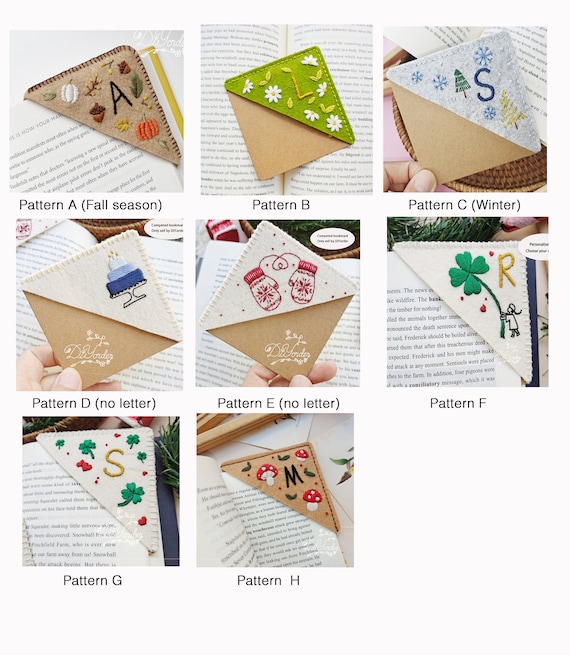 Monstrate Marcapáginas De Esquina Cosido Con Página Triangular De Fieltro Nunca Vuelvas A Perder El Lugar Bonitos Separadores De Paginas Carpetas De Archivos Primavera E