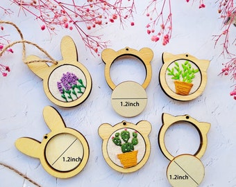 20-teiliges Mini Stickerei Set - Holz Stickrahmen Verschiedene Formen