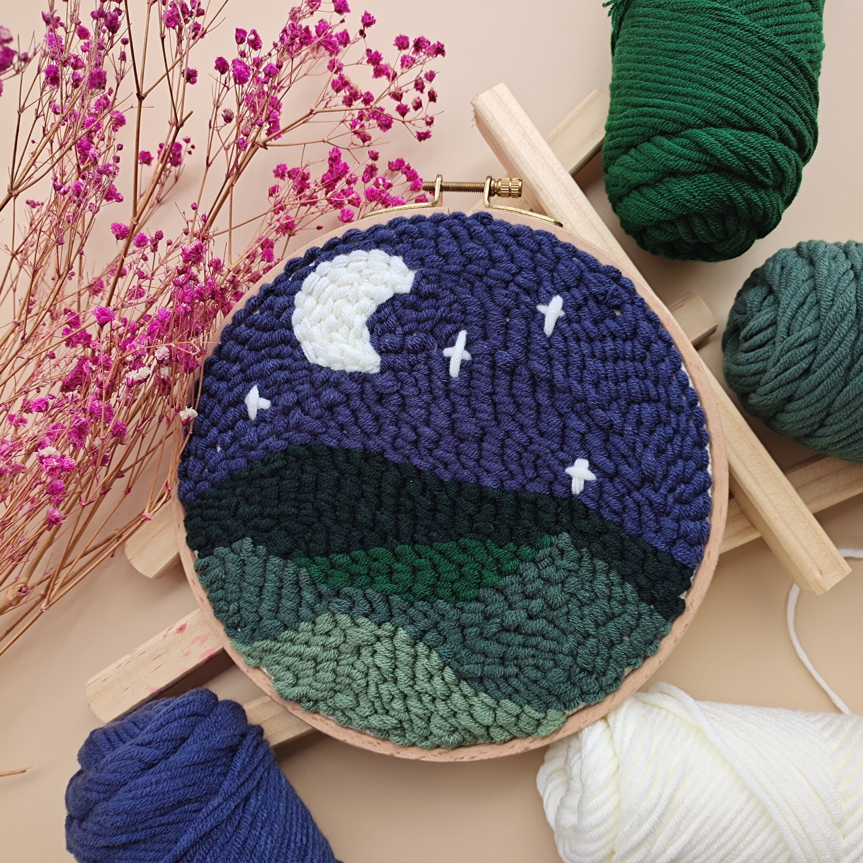 Punch Needle Kit - Sun and Moon – Figured'Art