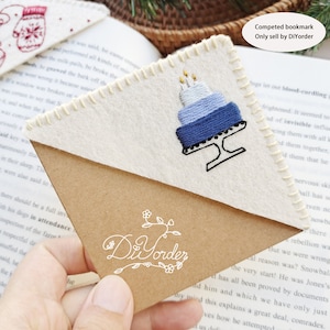 Marcador de aniversário-carta personalizada marcador kit de bordado-marcadores de feltro bordados personalizados-canto de letras diy marcador-presente