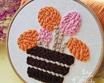 Leaf Punch Needle Kit: Beginner DIY Craft with Yarn & Pattern