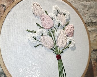 チューリップの花の刺繍キット：モダンな花柄の刺繍 - Etsy 日本