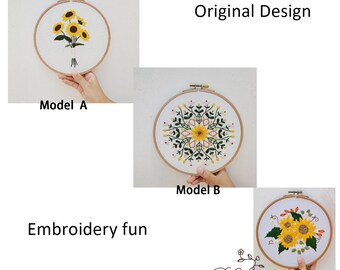 Bouquet Sunflower Embroidery-diy Craft-embroidery Kit