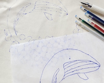 Papel de transferencia de bordado: calco de patrones DIY, 10 x 10 pulgadas