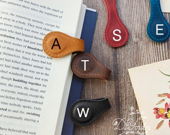 A to Z Leather Bookmark, Leather Magnetic Bookmark, Handmade Book Mark, Gift for Him, Gift for Her, Birthday gift