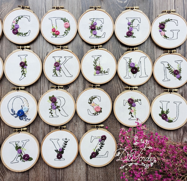 26 Letter A TO Z Embroidery Pattern PDF Embroidery Pattern. Etsy UK