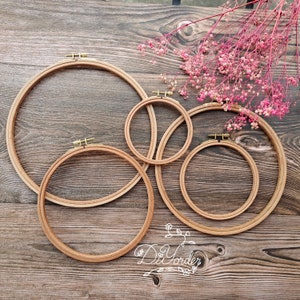 Wood Hand Embroidery Hoop for Needlework and Cross Stitch, Hoop Art Frame  for Stitching and Display, Beechwood With Brass Screw 