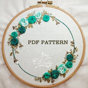 Wedding Embroidery Pattern, Beginner Embroidery PDF, Flower Embroidery,PDF Embroidery Pattern, Digital Instant download