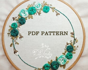Wedding Embroidery Pattern, Beginner Embroidery PDF, Flower Embroidery,PDF Embroidery Pattern, Digital Instant download