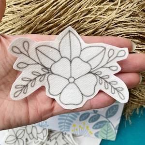 Floral Stick and Stitch Embroidery Patches: DIY Clothing & Bag Appliques