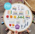 Rainbow Beginner kit-Hand embroidery stitch sampler-Embroidery starter kit-Embroidery beginner kit-Embroidery Pattern-birthday gift-handmade