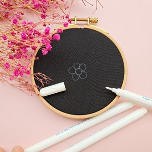 White fabric pen, White  Roll Pen for Embroidery Pattern Transfer on dark fabric, Embroidery design transfer pen