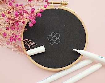 White fabric pen, White  Roll Pen for Embroidery Pattern Transfer on dark fabric, Embroidery design transfer pen