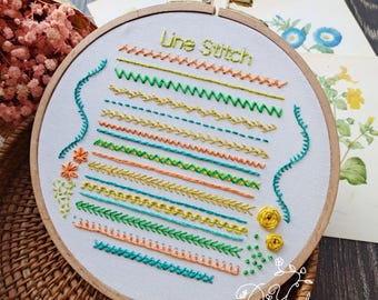 刺繍ステッチサンプラー初心者キット：線画パターン - Etsy 日本