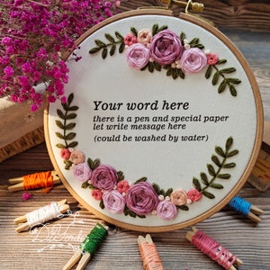 Wedding embroidery kit-Customized Anniversary Embroidery- Mother's Day Gift-Flower Embroidery- Party gift- Crafts-Needlework Kit -hoop art