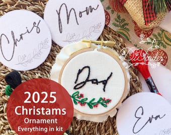 Christmas Name Embroidery Stick and Stitch Pattern: Personalized Ornament