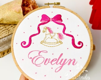 Tulip Flower Name Embroidery Kit: DIY Floral Personalized Embroidery