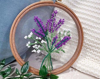 Transparent DIY Embroidery Kit-Embroidery kit-wall décor-hoop art-handmade with love-Embroidery pattern-Cross stitch-Floss-Birthday Gift