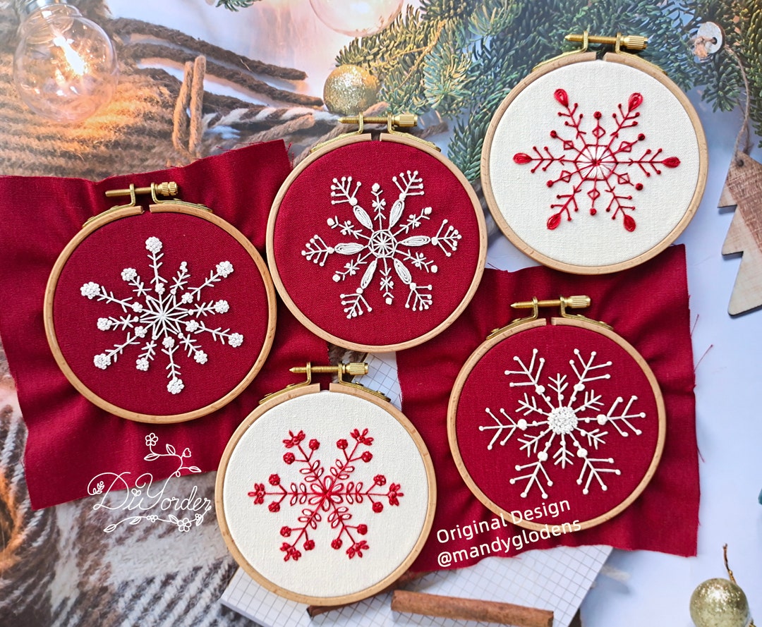 Christmas Ornament Kit,snowflake Embroidery Kits, Christmas Ornament