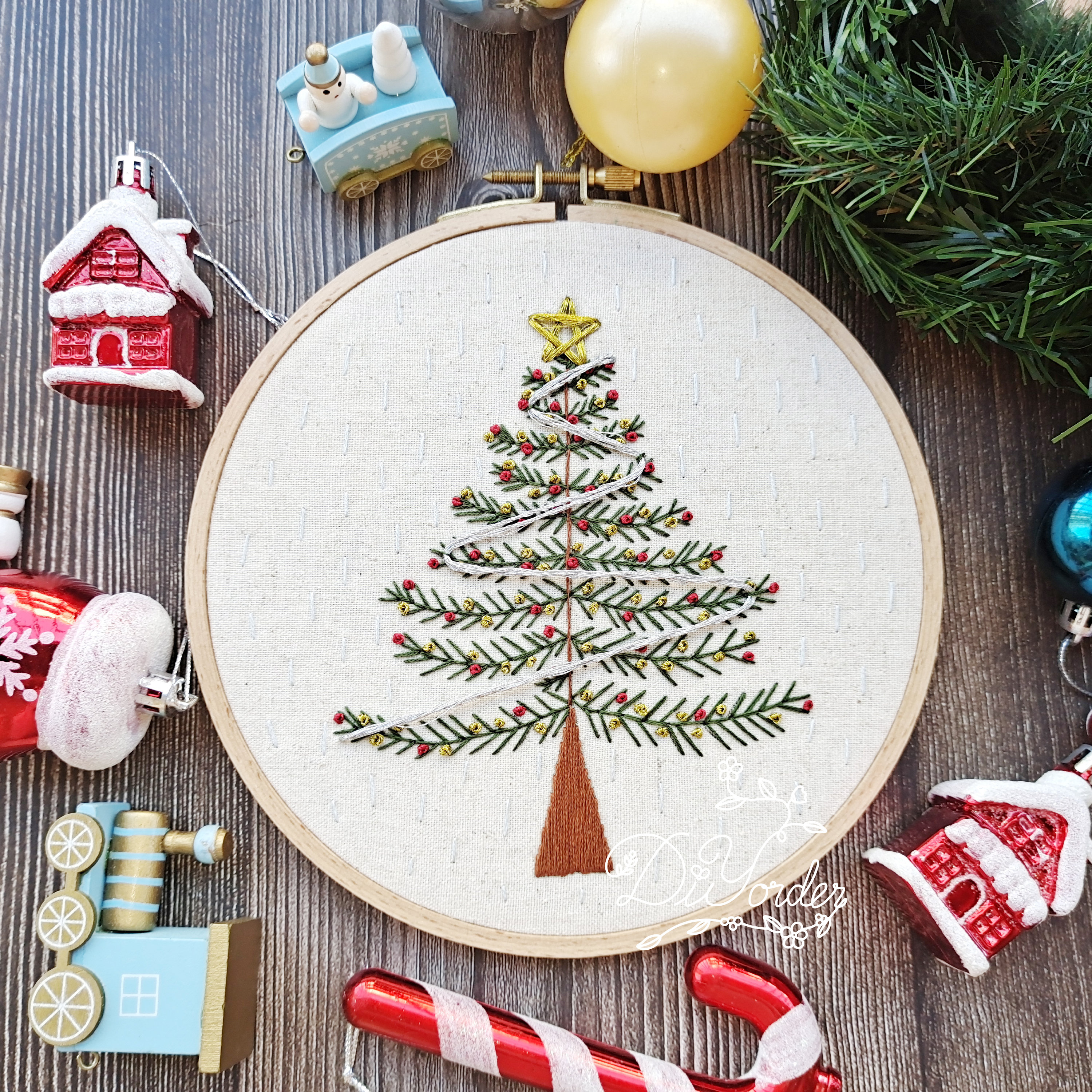 クリスマスツリー刺繍キット：DIYオーナメントセット - Etsy 日本