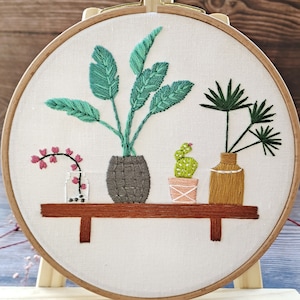 DIY Craft, Beginner Embroidery, flowers pattern,Hoop Art Hand Embroidery Art, Modern Embroidery DIY Kit,Embroidery Pattern