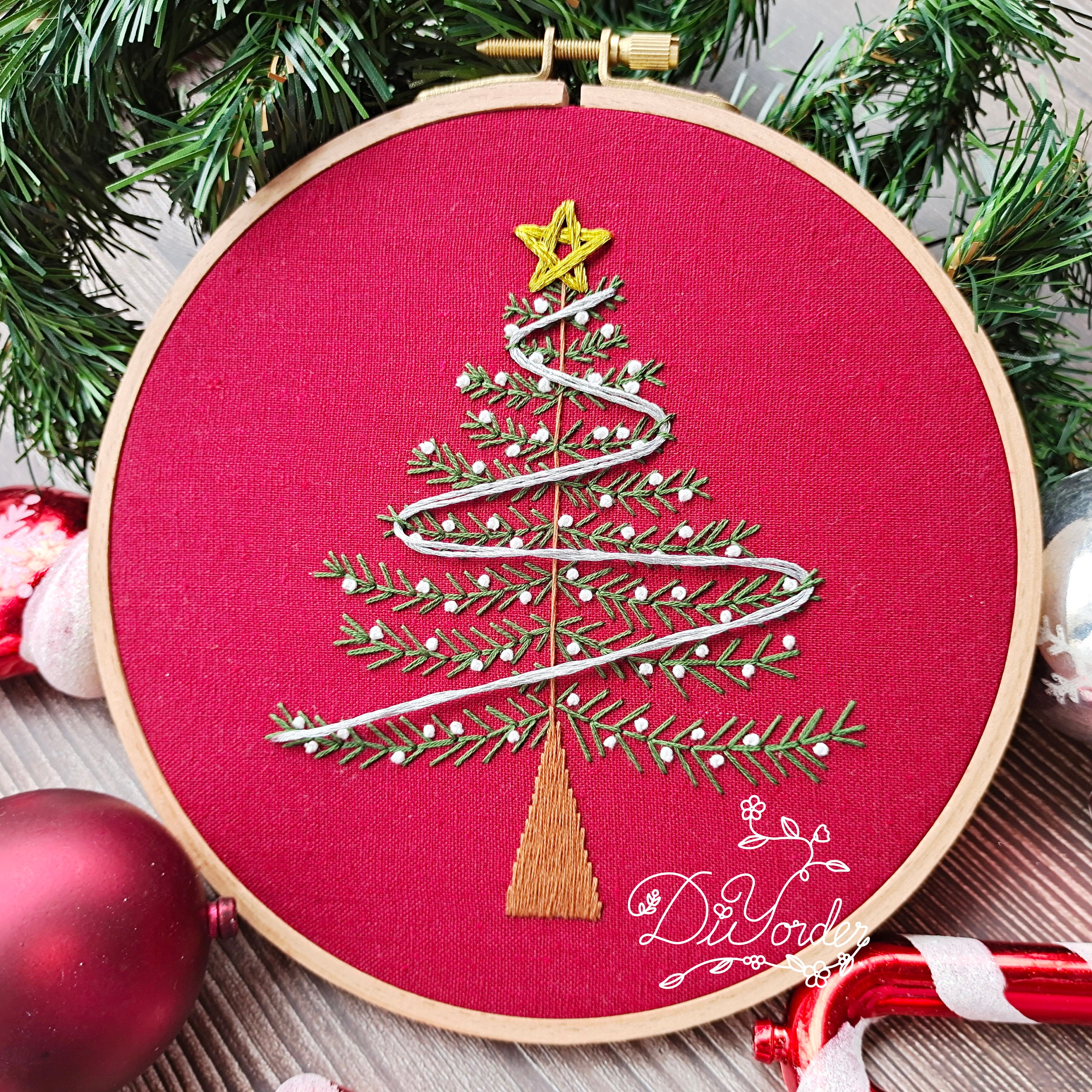 クリスマスツリー刺繍キット：DIYオーナメントクラフト - Etsy 日本