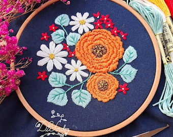 ハンドメイド　花束　風景　刺繍　壁掛け　2つセット 楽天市場】刺繍キット 初心者セット 花と葉 刺繍キット 刺しゅう