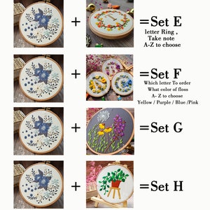 Embroidery-DIY Beginner Embroidery Kit Modern Floral Flower Pattern-Embroidery Flower Christmas Gift Kids Craft Needlework-Giftideas image 10