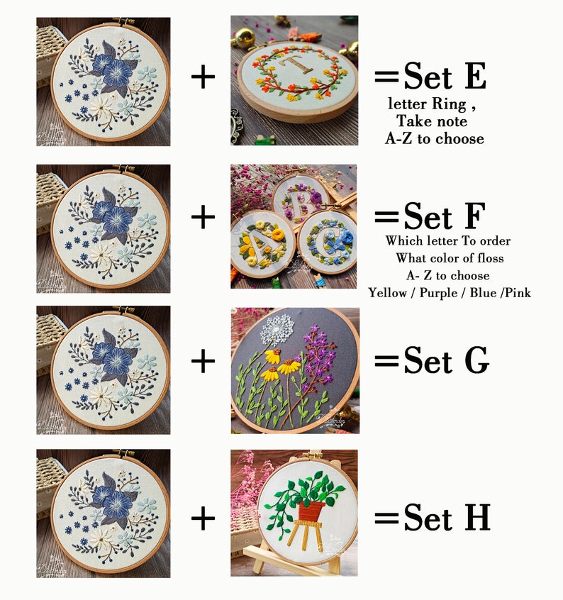 Embroidery-DIY Beginner Embroidery Kit Modern Floral Flower Pattern-Embroidery Flower Christmas Gift Kids Craft Needlework-Giftideas image 10