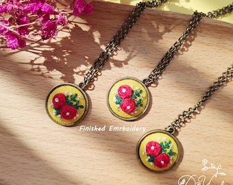 Embroidery Necklace, Complete embroidery Necklace, Birthday gift,  Embroidery craft necklace, Anniversary necklace, Needlework Supply,design