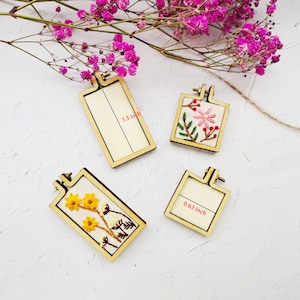 Kit mini telaio da ricamo in legno: cornici quadrate, ovali, rotonde