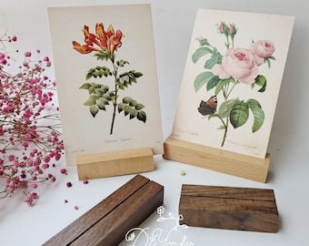 Card Display-wooden table number holders, menu display, photo card holder, wood place card holder, business card holder, photo display