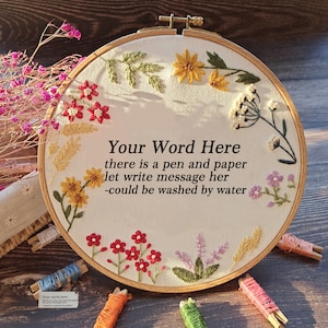 Kit de bordado de flores - Manualidades de bricolaje - Patrón de bordado - Adorno de letra monograma - Regalo de Navidad - Regalo de fiesta - Kit de costura - Regalo de cumpleaños