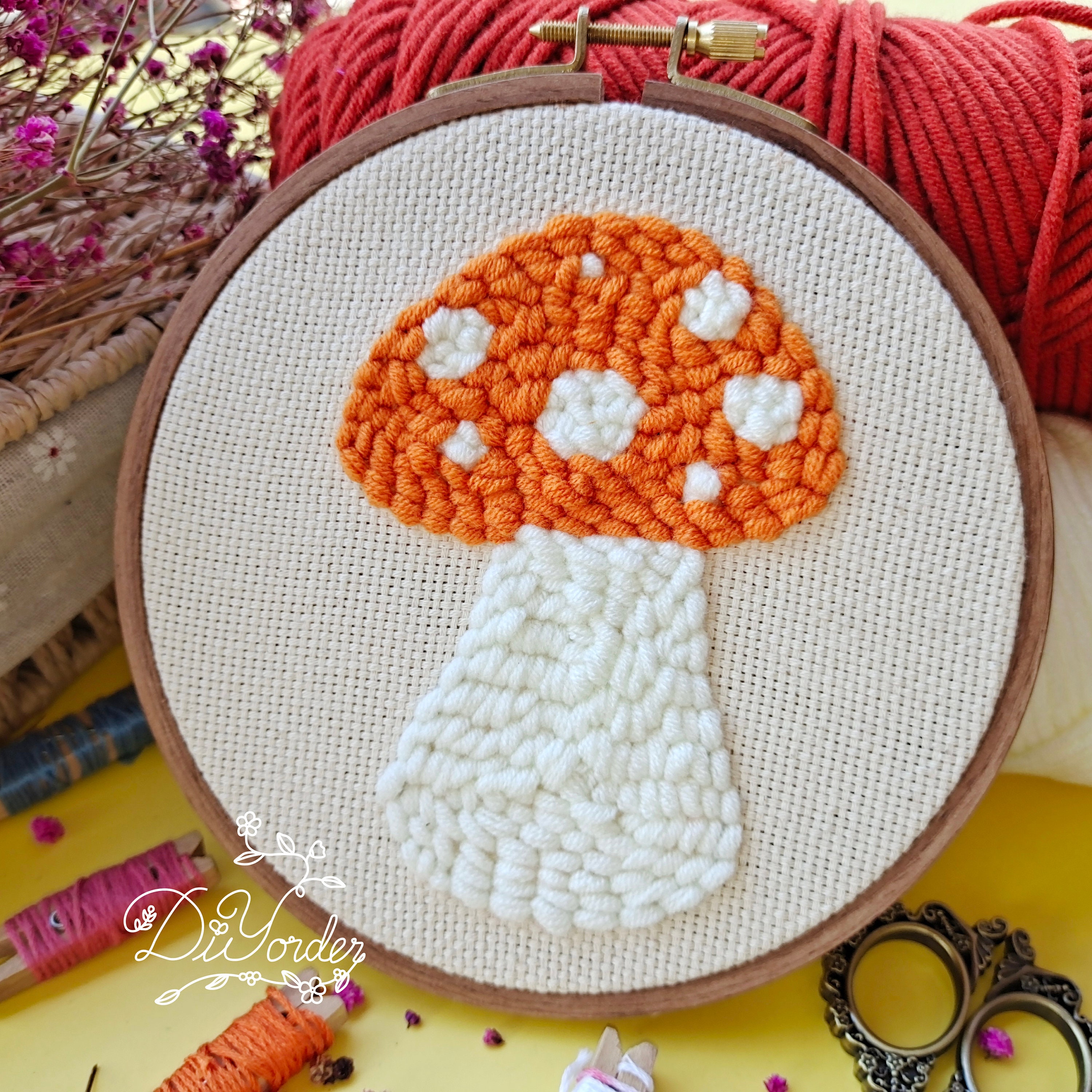 Mushroom DIY Punch Embroidery Kit – plumdiddle