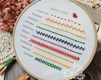 Embroidery Starter Kit: Beginner Stitch Sampler with Pattern