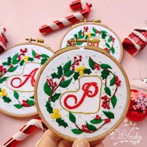 Carta personalizada Kit de bordado de adornos navideños -Adorno de Navidad, regalo de Navidad, decoración navideña, arte navideño, kit de bordado