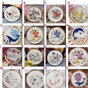 Embroidery kit-Handmade Embroidery Christmas gift Flower Embroidery-Embroidery Party gift Kids Crafts-Needlework Kit hoop art image 9