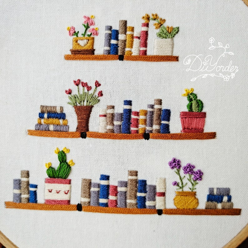 Books Flower Embroidery Kit Embroidery Kit-Flower Pattern book gift Birthday Gift Needlework craft-gift to her image 6