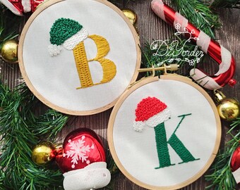 Personalized Alphabet Embroidery Stick and Stitch Pattern:  Christmas Ornament