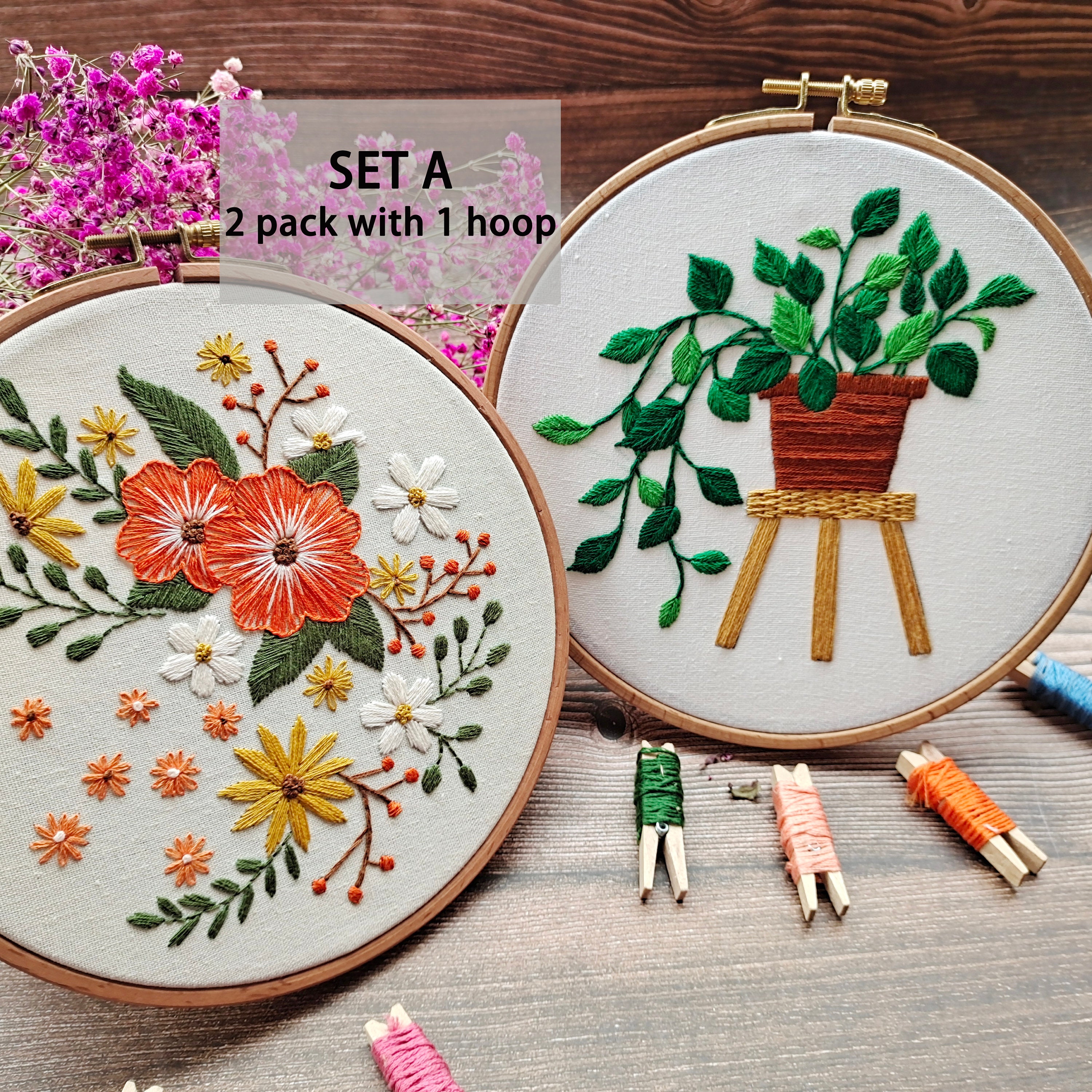 Plants and Flowers Embroidery Kit Set - Great Home Decor – Plant