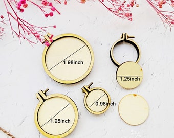 Mini Wooden Embroidery Hoop Kit-Mini Embroidery Frame -Cute Stitching Jewelry Hoop-Mini Oval Hoop-Mini wooden Round