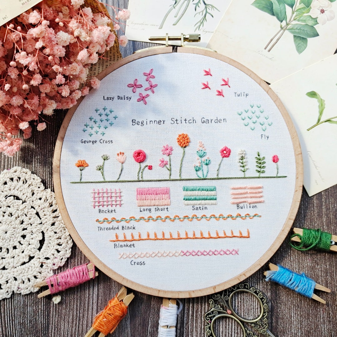 Garden Beginner Kit-hand Embroidery Stitch Sampler