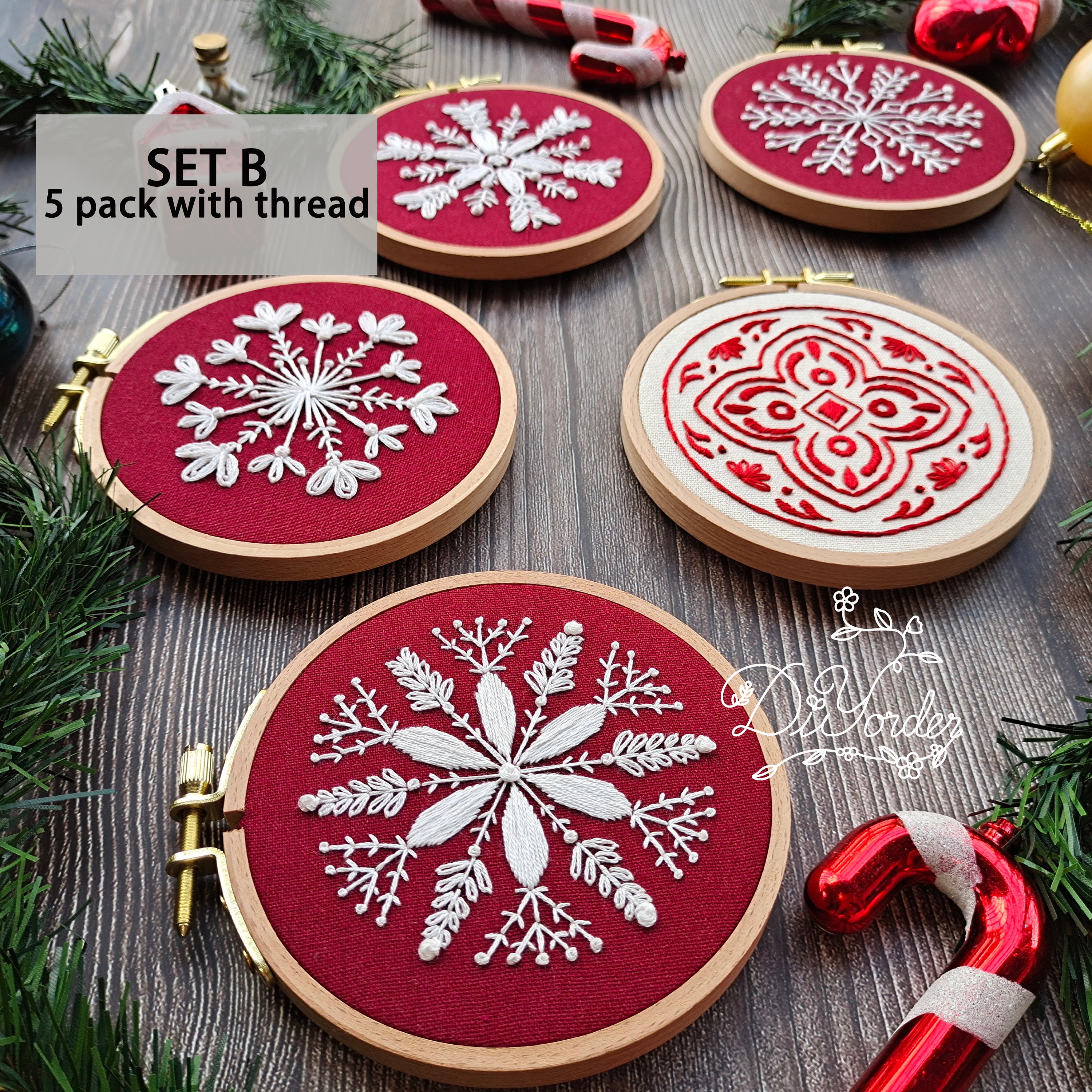 Christmas Tree Embroidery Kit: DIY Ornament Set - Etsy, image size:3000x3000