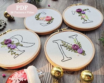 Alphabet Embroidery Ornament Pattern: Custom Initial (PDF Pattern)