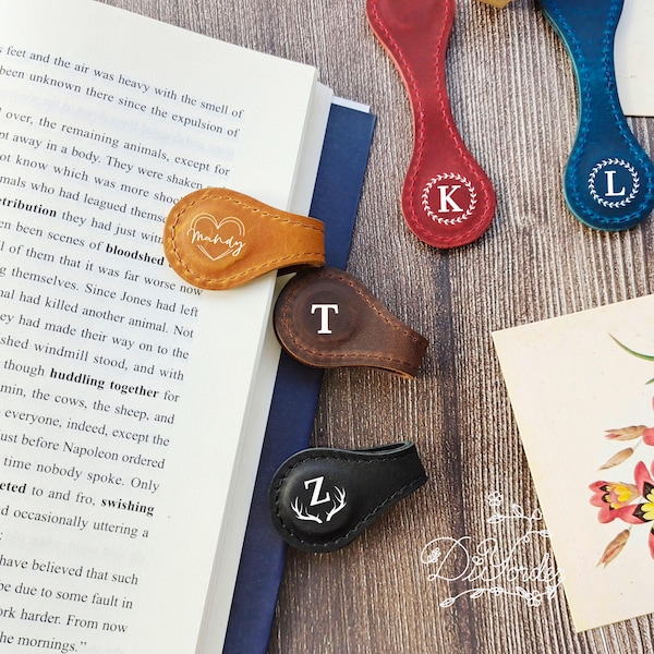 Personalisierte magnetische Lesezeichen aus Leder - Vatertagsgeschenk