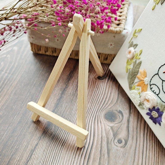 Wooden Easel Stand, Mini Wooden Easel, 6 Inch Easel, Tripod Display Easel,  Photo Card Holder, Table Top Easel, Embroidery Hoop Holder, Stand 
