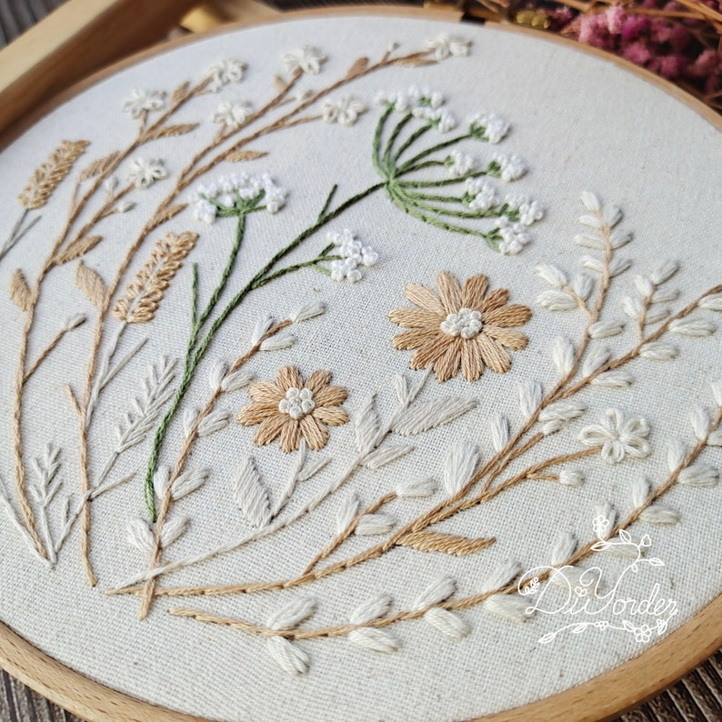 Daisy Flower Embroidery Kit Wedding Embroidery Kitflower Etsy Canada
