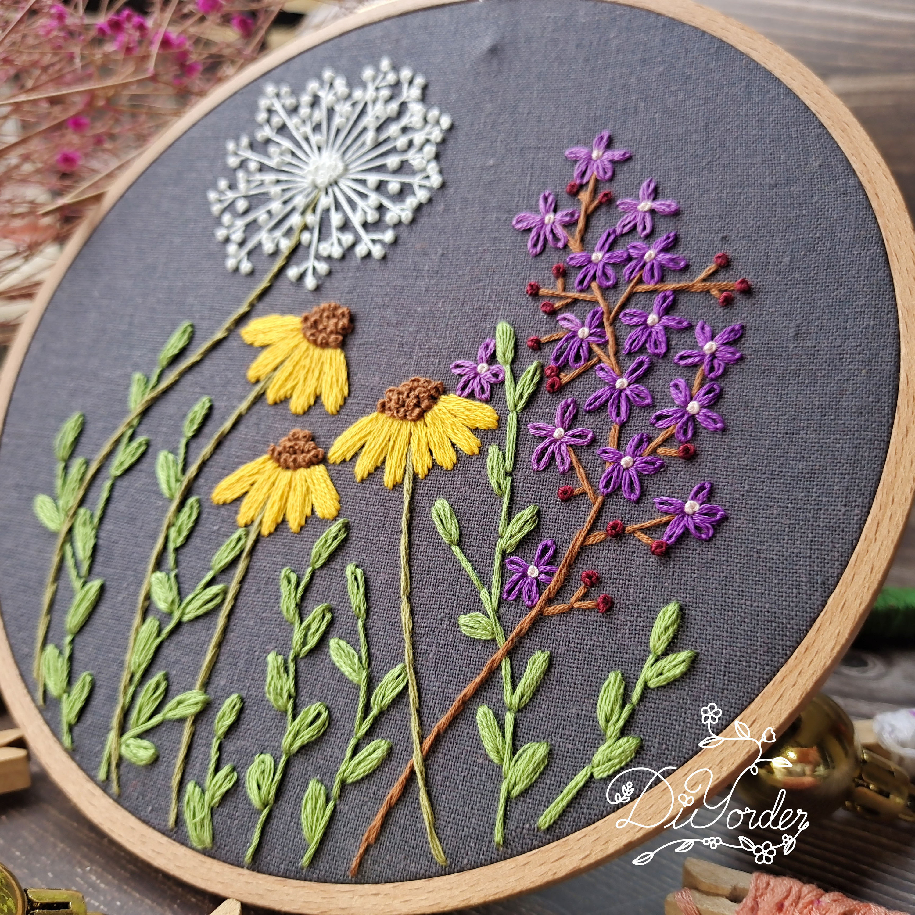 Embroidery-diy Beginner Embroidery Kit- Modern Floral Flower